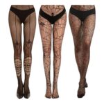 BQMEZRNUS 3 Pairs High Waist Fishnet Tights Patterned
