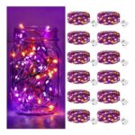 BTFarm 12-Pack Fairy Lights Battery-Operated 2m 20LEDs Orange-Purple 3 Modes