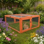 BUNNY BUSINESS 4ft Wooden Guinea Pig and Rabbit Run (120 x 100 x 48cm)