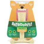 Bamboodles T-Bone Dog Chew Toy Medium Cheese Flavour Long Lasting Natural Dog Chew for Small Dogs and Puppies