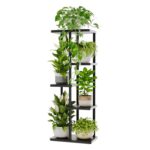 Bamworld 5 Tier Plant Stands Indoor, Corner Shelf Tall Plant Stand for Multiple Indoor Plants