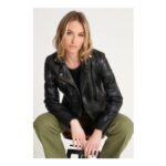 Barneys Originals Washed Leather Biker Jacket