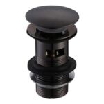 Bathstore Matt Black Slotted Push Button Basin Waste 66mm