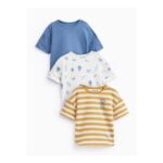 Beach & Stripe Print T-Shirts 3 Pack