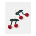 Beaded Cherry Drop Earrings – 5cm