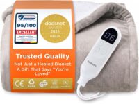 Bedsure Electric Blanket Heated Throw – Flannel, 130x180cm, Beige