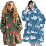 Bedsure Sherpa Wearable Blanket Hoodie – Warm Cozy, Patterned (Discount at Checkout) – Prime Exclusive – Sold by Bedsure Home EU / FBA
