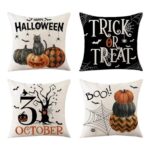 Bekecidi Set of 4 Halloween Cushion Covers, 40x40cm
