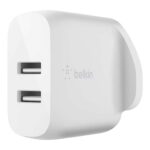 Belkin WCB002MYWH Boost Charge Dual USB-A 24W Wall Mobile Device Charger, White