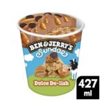 Ben & Jerrys Sundae Dulce De-Lish Ice Cream Tub Dessert 427ml