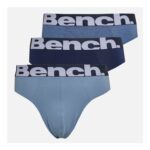 Bench Bench Mens Harold Three Pack Briefs Navy/Steel Blue/Denim Marl