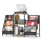 Bikoney Record Player Stand with 280-Album Vinyl Storage