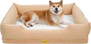 BingoPaw Large Orthopedic Dog Bed Sofa Washable Beige L(94.5x67x19.5cm)
