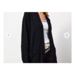Black Cotton Longline Pocket Cardigan 8