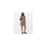 Black Gingham Textured V-Neck Mini Dress