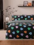 Black Halloween Hearts Reversible Duvet Set / D £6 / K £7 Free C&C