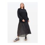 Black Plisse Polka Dot Midaxi Dress – Size 22