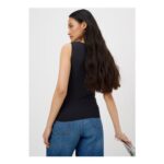 Black Polyamide Fitted Vest Top 8