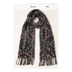 Black Printed Midweight Scarf
