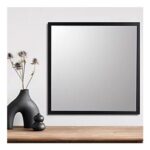 Black Rectangular Wall-Mounted Framed Mirror