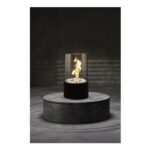 Black round Tabletop Ventless Ethanol Fireplace
