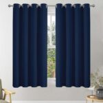 Blackout Curtains Eyelet Thermal Insulated Short Curtain W46 x L54 Inch, Navy Blue, 2 Panels – Sold by VEHEDE / FBA