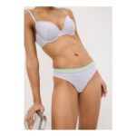 Blue Daisy Embroidered Mesh Brazilian Knickers