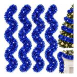 Blue Tinsel Garland for Christmas Tree Decorations