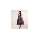 Blue Vanilla Navy Floral V-Neck Midi Dress