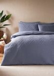 Blue Zigzag Quilted Duvet Set – Super King (99p C&C)