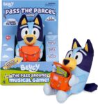 Bluey Pass the Parcel Musical Game, Soft Huggable 8 (20 cm) Bluey Plush. Three Interactive Games to Play, Incl. Hot Botato. Fun Family Game, Party Game and Preschool Game, Blue