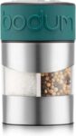 Bodum Twin 2-in-1 Salt and Pepper Grinder Green Adjustable Ceramic Mill for Kitchen & Table Easy to Refill