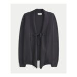 Boho Tie Front Cardigan – Black