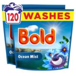 Bold Ocean Mist PODS Laundry Detergent Capsules, 120 Washes, 120ct Outdoor Freshness That Lasts, Built-in Lenor Softener