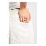 Boohoo Hammered Gold Chunky Abstract Ring