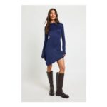Boohoo Super Soft Asymmetric Hem Mini Dress