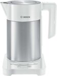 Bosch Sky Variable Temperature Cordless Kettle, TWK7201GB, White/Silver