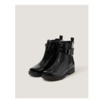 Bow Patent Chelsea Boot School Shoes Black