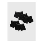 Boys 5-Pack Black Trunks – 216 Years