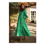 Brakeburn Clarisa Embroidered Maxi Dress – Green
