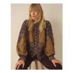 Branwen Floral Print Jersey Blouse – Yellow