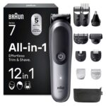 Braun Series 7 All-in-One Grooming Kit for Men, 12-Piece, AIO7545, Grey
