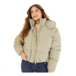 Brave Soul Womens Bunny Short Puffer Jacket – Sage