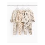Breakfast Theme Print 3pk Sleepsuits