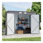 Breeins 8x4ft Galvanized Steel Storage Shed – Grey