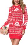 Bresdk Christmas Jumpers Dress for Women Winter Sexy Xmas Jumper Dresses Womens with Heart Pattern Ladies Knitted Sweater S-XXL