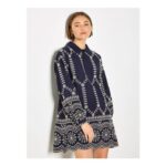 Broderie Anglaise Cotton Swing Mini Dress