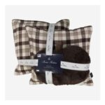 Brooks Brothers Three-Pack Brown & White Plaid Cushions – 51cm