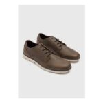 Brown Faux Leather Derby Shoe – Selected Sizes