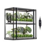 Bstrip Tabletop Greenhouse with Grow Light, 2-Tier Metal